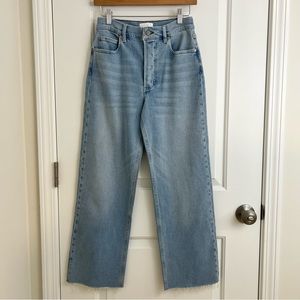 NWT Boyish Mikey Wide Leg Raw Hem Ankle Jeans in Love Affair Light Wash Size 26